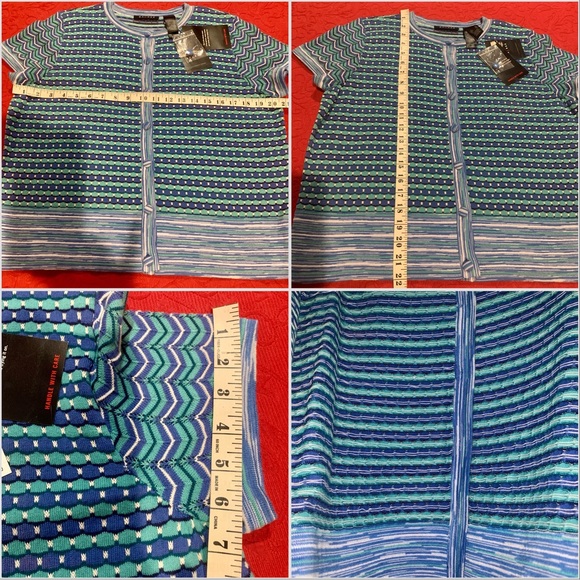 Axcess Liz Claiborne Company Short Sleeve Button Front Multi-color Top XL NWT - Picture 6 of 10